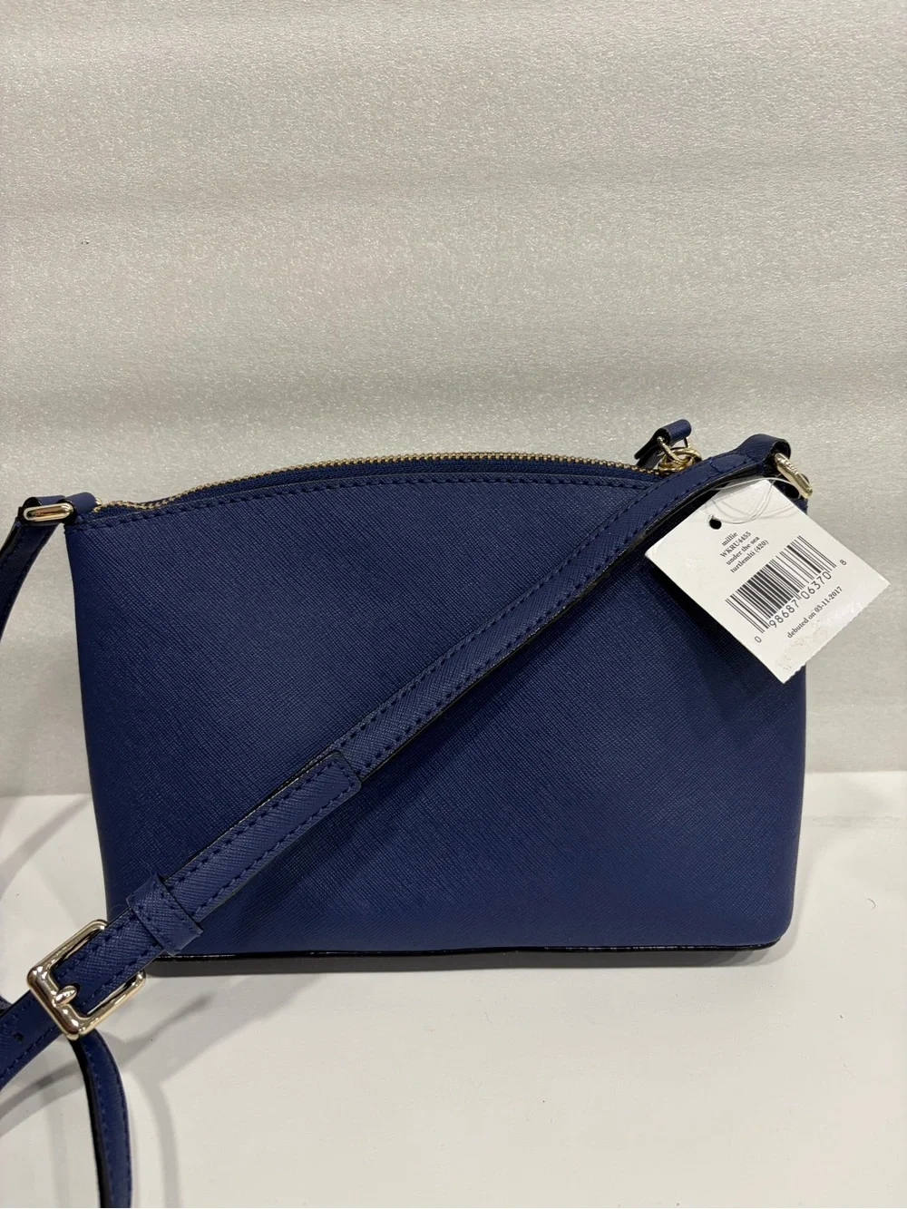 kate spade navy leather crossbody with blue sea turtle appliqués